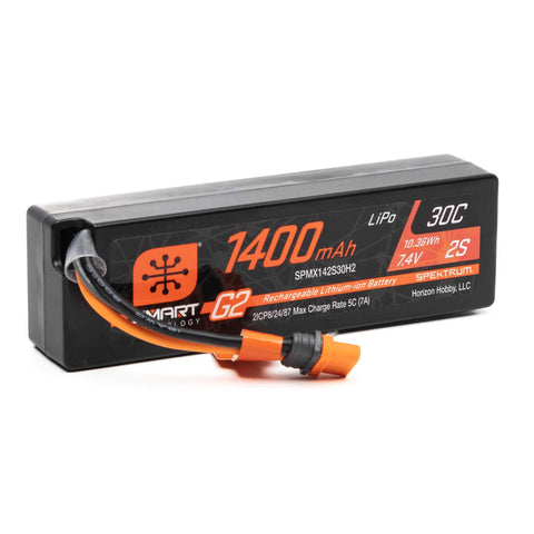 Spektrum SPMX142S30H2 Smart G2 7.4V 2S LiPo Battery w/ IC2, 30C 1400mAh