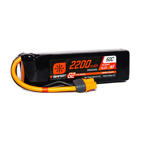 Spektrum SPMX224S50 IC3 4S 14.8V Smart G2 LiPo Battery, 30C 2200mAh