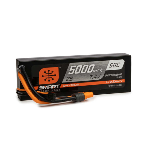 Spektrum SPMX50002S50H3 IC3 2S 7.4V Smart Hardcase LiPo Battery, 50C 5000mAh