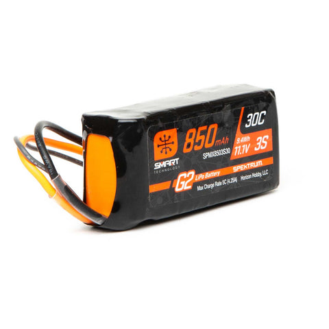 Spektrum SPMX8503S30 IC2 3S 11.1V Smart G2 LiPo Battery, 30C 850mAh