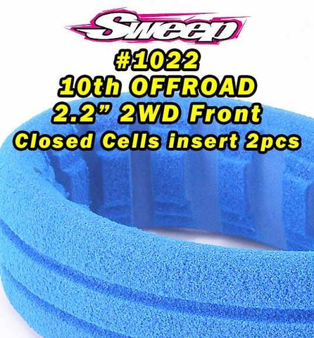 Sweep Racing 1022 Blue Closed Cell Matched Insert, 2.2" Front 2WD Buggy (2)