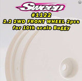 SWP1122 1122 1/10 Buggy 2.2" 2WD Front Wheel, White (2)