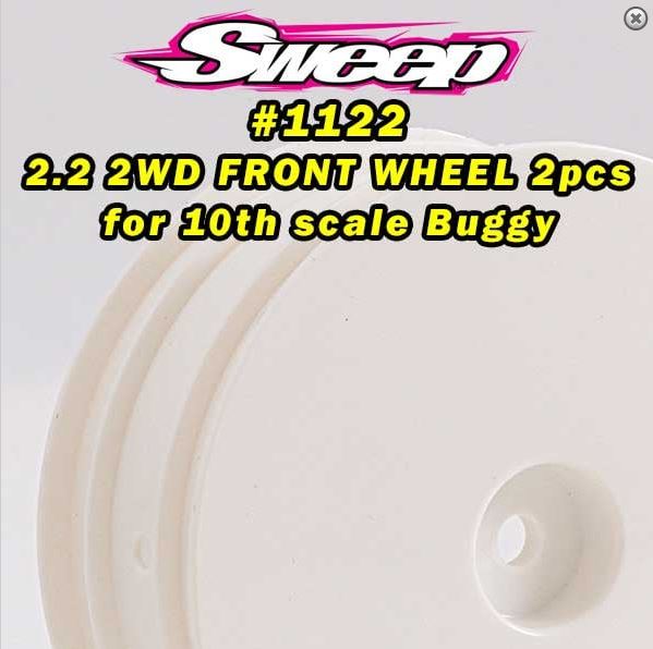 SWP1122 1122 1/10 Buggy 2.2" 2WD Front Wheel, White (2)
