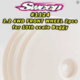 SWP1124 1124 1/10 Buggy 2.2" 4WD Front Wheel, White (2)