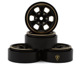 TLHTSCX24-111 TLHTSCX24-111 Type B 1.0" 6-Spoke Brass Beadlock Wheels, 39g, Black (4)
