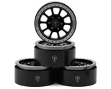 TLHTWHEELS-04 TLHTWHEELS-04 Type V2 1.9" Beadlock Wheels, Black/Silver (4)