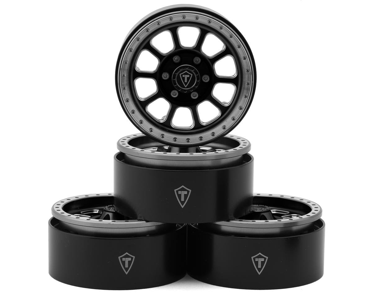 TLHTWHEELS-04 TLHTWHEELS-04 Type V2 1.9" Beadlock Wheels, Black/Silver (4)