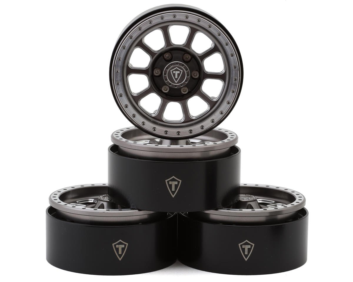 TLHTWHEELS-07 TLHTWHEELS-07 Type V2 1.9" 10-Spoke Beadlock Wheels, Titanium/Silver (4)