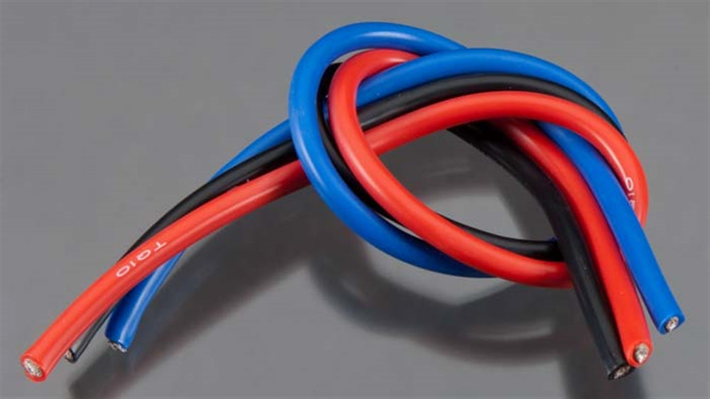 TQW1103 1103 10 Gauge Super Flexible Wire, 1' ea, Black/Red/Blue
