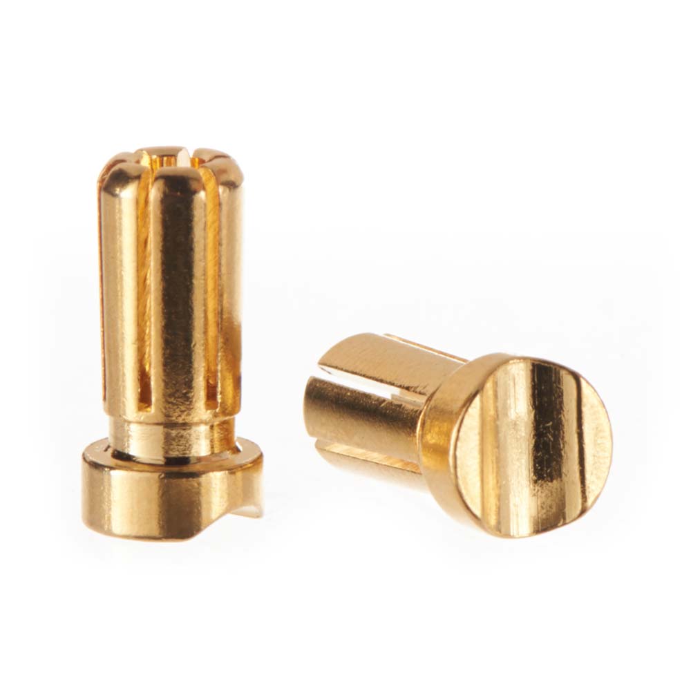 TQW2509 2509 Male Bullet Connector, 5mm/13mm, Light, Gold