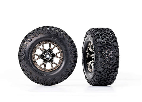 Traxxas 10186-BLKCR 2WD Front Tires & Wheels, Black Chrome (2)
