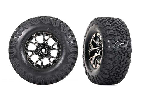 Traxxas 10187-BLKCR 2/4WD F/R Tires & Wheels, Black Chrome (2)