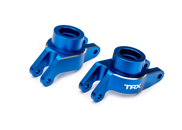 TRA10252-BLUE 10252-BLUE Aluminum Rear Stub Axle Carriers, L&R (2), Blue