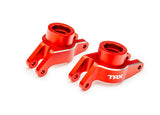 TRA10252-RED 10252-RED Aluminum Rear Stub Axle Carriers, L&R (2), Red