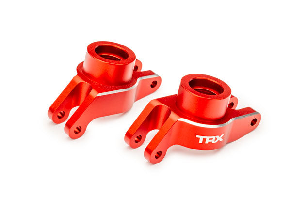 TRA10252-RED 10252-RED Aluminum Rear Stub Axle Carriers, L&R (2), Red