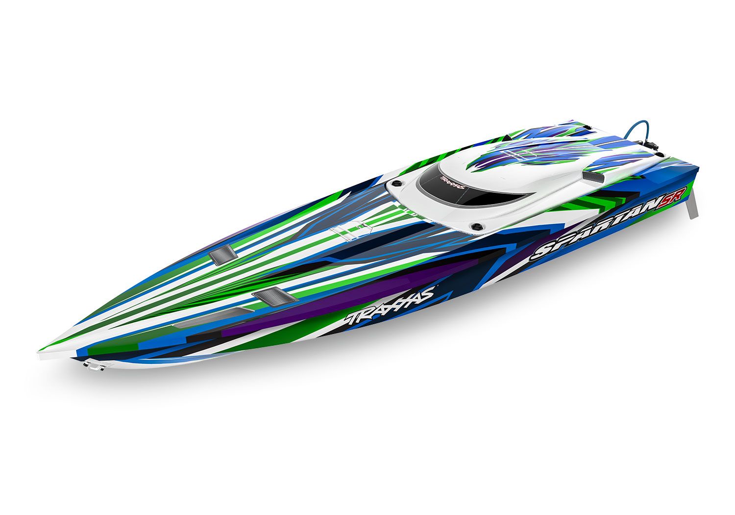 TRA103076-4-GRN 103076-4-GRN Spartan 36in Self Righting Brushless  Boat RTR, Green