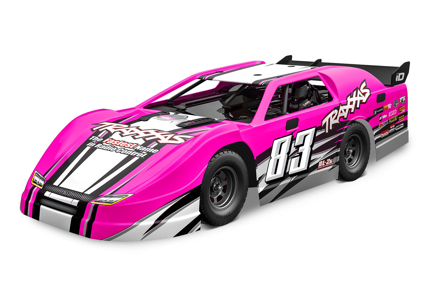 TRA104364-74-PINK 104364-74-PINK Slash Late Model BL-2S 1/10 Dirt Late Model RTR, Pink