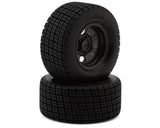 TRA10473R 10473R Dirt Oval Front Wheels w/ Hoosier Tires, Graphite Gray (2)