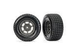 TRA10473X 10473X Hoosier Dirt Oval Front Pre-Glued Tires, Gray (2)
