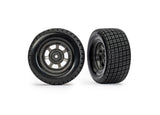 TRA10474X 10474X Hoosier Dirt Oval Rear Pre-Glued Tires, Gray (2)