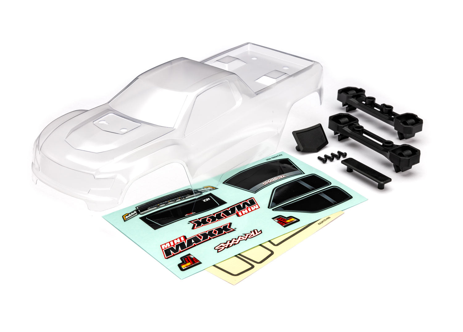 TRA10711 10711 Mini Maxx Body w/ Decals, Clear