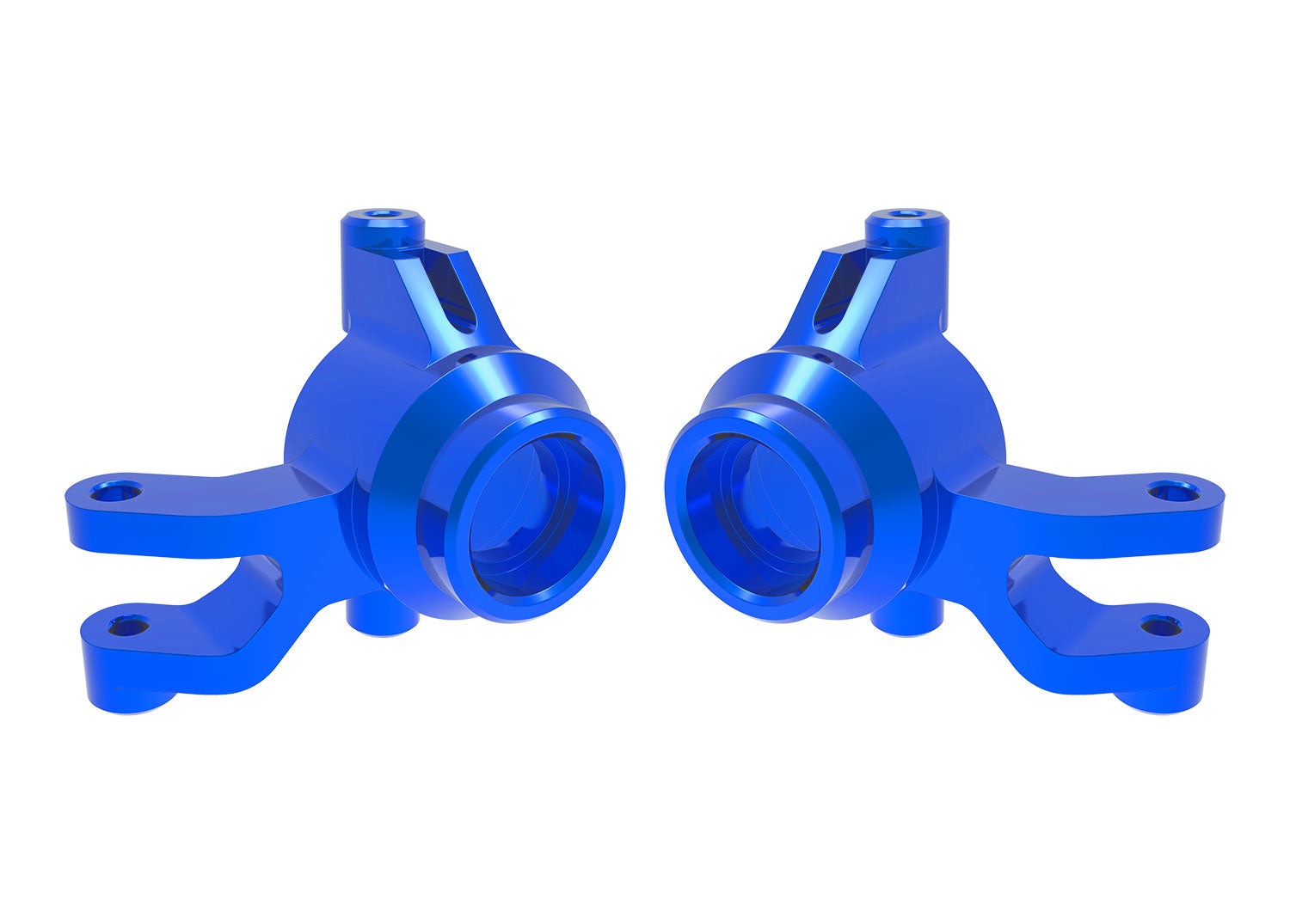 TRA10734-BLUE 10734-BLUE Mini Maxx Aluminum Steering Blocks, L&R, Blue
