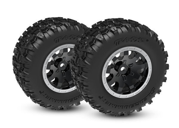 TRA10771-STBLK 10771-STBLK Mini Maxx Sledgehammer Pre-Glued Front Tires (2), Satin