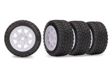 TRA10874 10874 Mini Rally Pre-Glued Tire Set, White (2) Front & (2) Rear