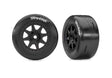 TRA10876-BLK 10876-BLK Black Front Mini Rally Wheels w/ Slick Tires (Hard) (2)
