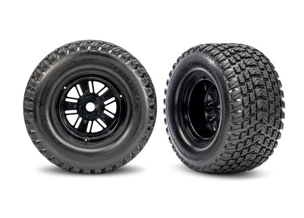 TRA10947 10947 Gravix Pro Scale Pre-Glued Rear Tires (2), Black