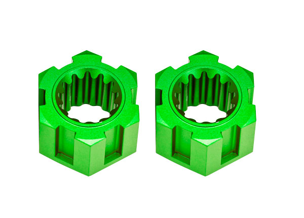 TRA10954-GRN 10954-GRN Aluminum Front Wheel Hex / Hub (2), Green