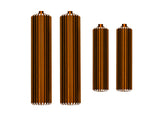 TRA10966-ORNG 10966-ORNG Aluminum Shock Reservoirs, (2) Front & (2) Rear, Orange