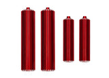 TRA10966-RED 10966-RED Aluminum Shock Reservoirs, (2) Front & (2) Rear, Red