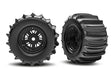 TRA10973 10973 Pro Scale Sand Car Pre-Glued Rear Paddle Tires (2), Black