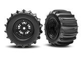 TRA10973 10973 Pro Scale Sand Car Pre-Glued Rear Paddle Tires (2), Black