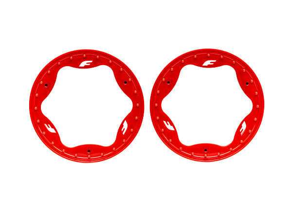 TRA10976-RED 10976-RED Front Beadlock Rings, Red