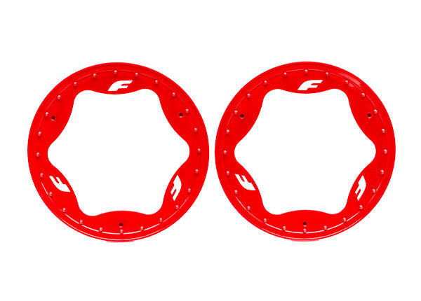 TRA10977-RED 10977-RED Rear Beadlock Rings, Red