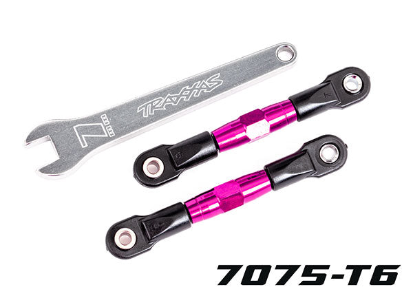 TRA2443P 2443P Rear Camber Links, TUBES pink-anodized, 7075-T6 aluminum