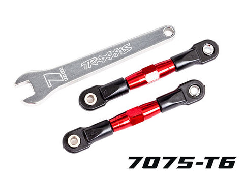 Traxxas 2443R Rear Camber Links, TUBES red-anodized, 7075-T6 aluminum