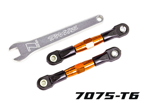 Traxxas 2443T Rear Camber links, TUBES orange-anodized, 7075-T6 aluminum