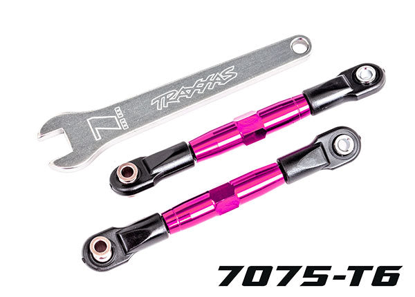 TRA2444P 2444P Front Camber Links, TUBES pink-anodized, 7075-T6 aluminum