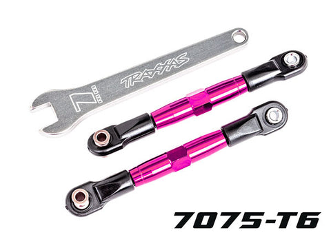 Traxxas 2444P Front Camber Links, TUBES pink-anodized, 7075-T6 aluminum