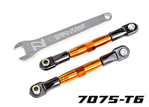 Traxxas 2444T Front Camber Links, TUBES orange-anodized, 7075-T6 aluminum