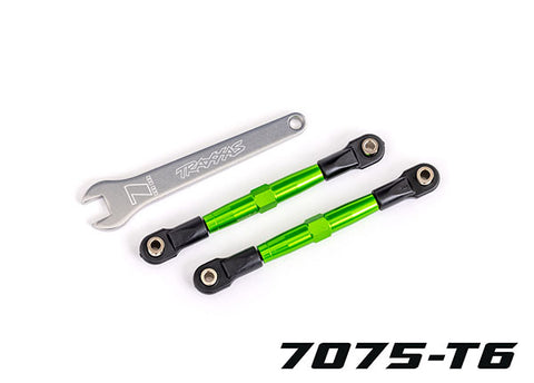Traxxas 2445G Front Toe Links, TUBES green-anodized, 7075-T6 aluminum
