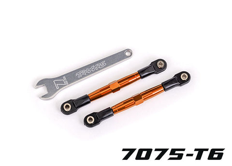 Traxxas 2445T Front Toe Links, TUBES orange-anodized, 7075-T6 aluminum