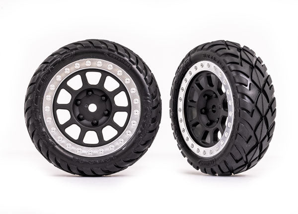TRA2479G 2479G Anaconda 2.2" Pre-Glued Front Bandit Tires, Satin Chrome (2)