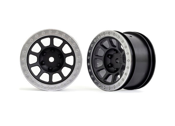 TRA2480 2480 Bandit 2.2" Beadlock Rear Wheels, Satin Chrome (2)