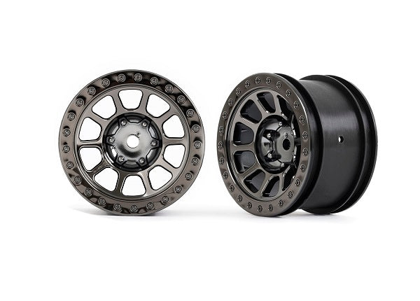 TRA2480A 2480A Bandit 2.2" Beadlock Rear Wheels, Black Chrome (2)