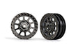 TRA2481A 2481A Bandit 2.2" Beadlock Front Wheels, Black Chrome (2)