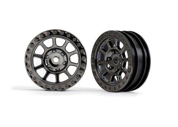 TRA2481A 2481A Bandit 2.2" Beadlock Front Wheels, Black Chrome (2)
